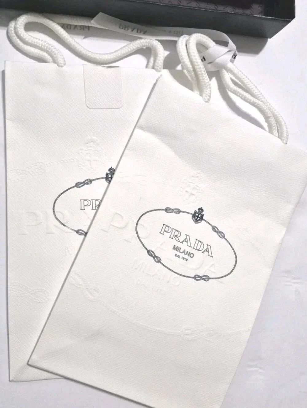 Prada Milano Empty Gift Box + Dust Bag + 3 Paper Shopping Bags + Tissue Papers..